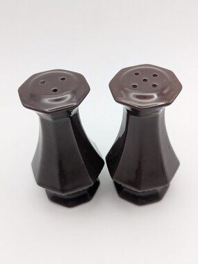 Vintage Japan Brown Ceramic Salt & Pepper Shakers